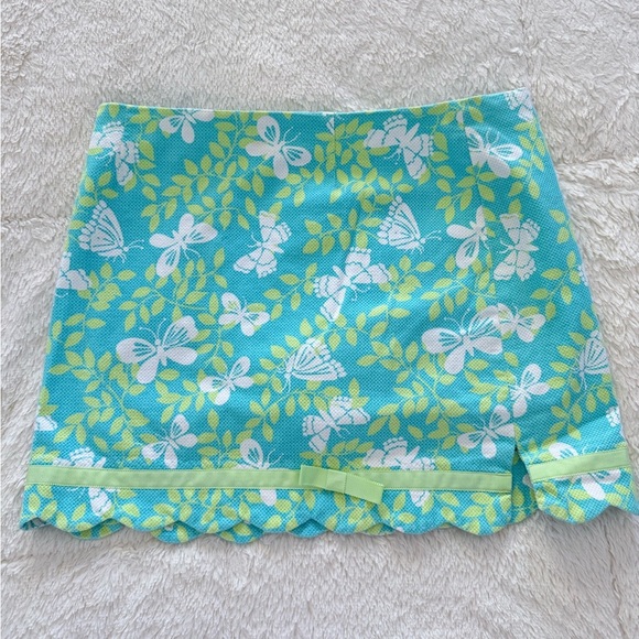 Lilly Pulitzer Blue and Green Leaf Pattern Skirt - Picture 1 of 4